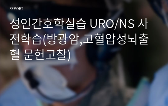 성인간호학실습 URO/NS 사전학습(방광암,고혈압성뇌출혈 문헌고찰)