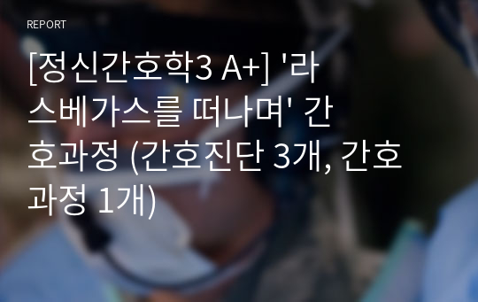 [정신간호학3 A+] &#039;라스베가스를 떠나며&#039; 간호과정 (간호진단 3개, 간호과정 1개)