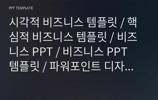 시각적 비즈니스 템플릿 / 핵심적 비즈니스 템플릿 / 비즈니스 PPT / 비즈니스 PPT 템플릿 / 파워포인트 디자인 / 제안서 PPT / 사업계획서 PPT / 사업제안서 / 회사소개서 PPT