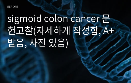 sigmoid colon cancer 문헌고찰(자세하게 작성함, A+받음, 사진 있음)