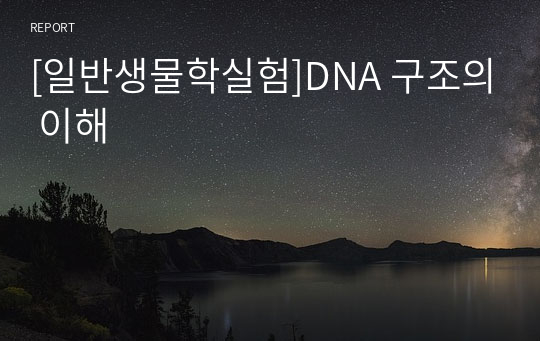 [일반생물학실험]DNA 구조의 이해