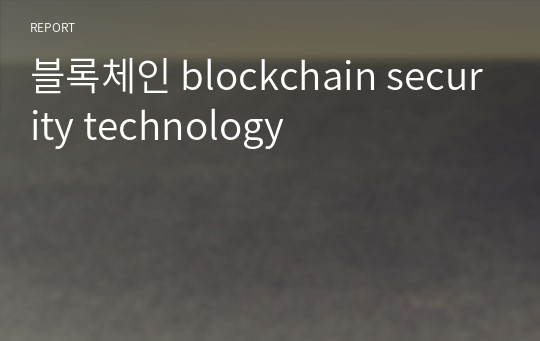블록체인 blockchain security technology