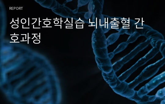 성인간호학실습 뇌내출혈 간호과정