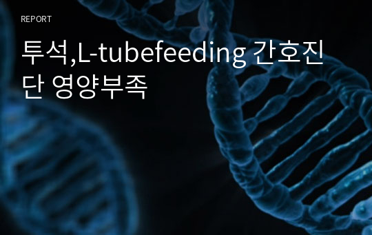 투석,L-tubefeeding 간호진단 영양부족