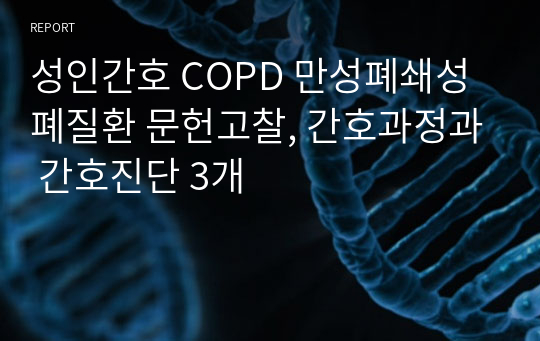 성인간호 COPD 만성폐쇄성폐질환 문헌고찰, 간호과정과 간호진단 3개