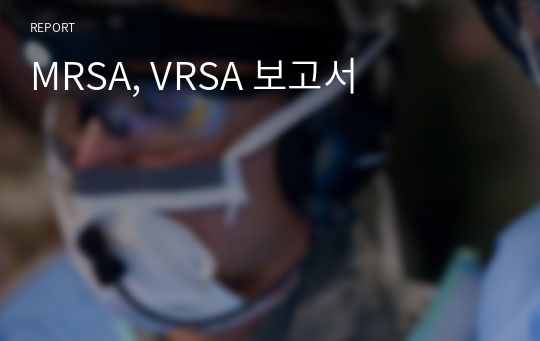MRSA, VRSA 보고서