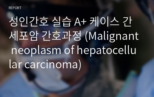 성인간호 실습 A+ 케이스 간세포암 간호과정 (Malignant neoplasm of hepatocellular carcinoma)