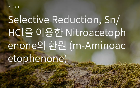 Selective Reduction, Sn/HCl을 이용한 Nitroacetophenone의 환원 (m-Aminoacetophenone)