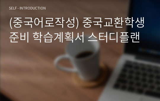 (중국어로작성) 중국교환학생준비 학습계획서 스터디플랜