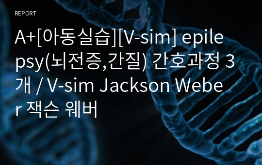 A+[아동실습][V-sim] epilepsy(뇌전증,간질) 간호과정 3개 / V-sim Jackson Weber 잭슨 웨버
