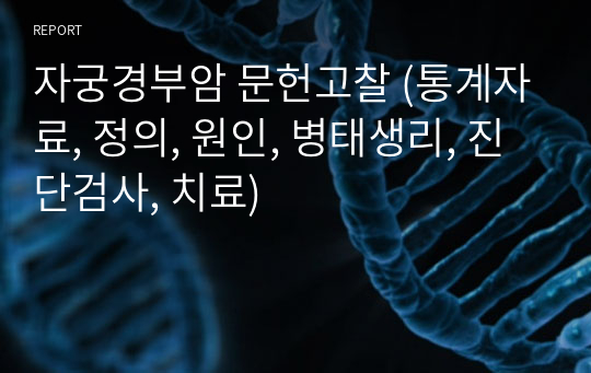 자궁경부암 문헌고찰 (통계자료, 정의, 원인, 병태생리, 진단검사, 치료)