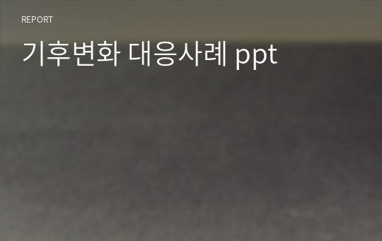 기후변화 대응사례 ppt