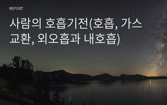 사람의 호흡기전(호흡, 가스교환, 외오흡과 내호흡)