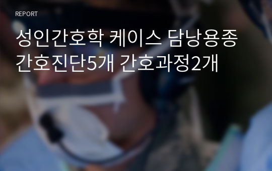 성인간호학 케이스 담낭용종 간호진단5개 간호과정2개