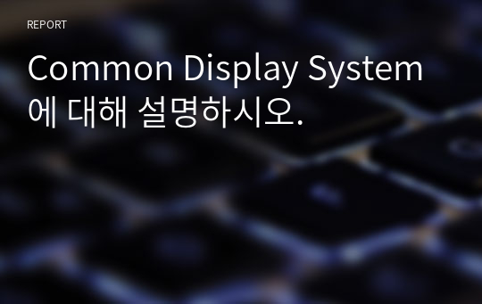 Common Display System에 대해 설명하시오.