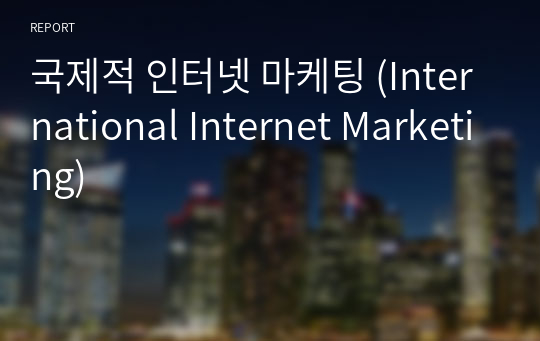 국제적 인터넷 마케팅 (International Internet Marketing)