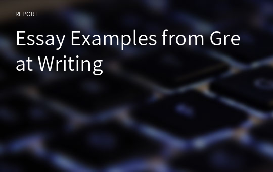 Essay Examples from Great Writing