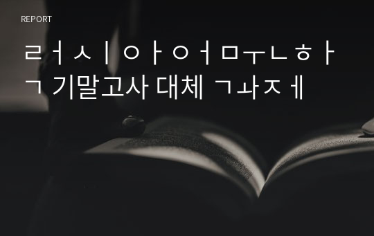 러시아어문학 기말고사 대체 과제