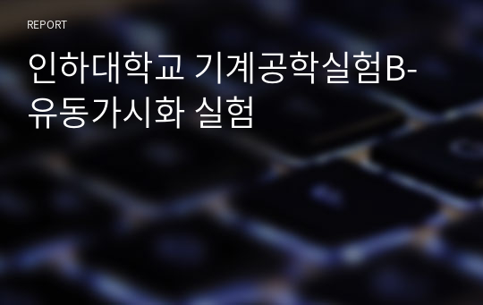 인하대학교 기계공학실험B-유동가시화 실험