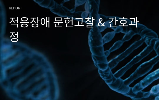 적응장애 문헌고찰 &amp; 간호과정