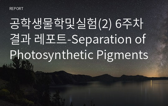 공학생물학및실험(2) 6주차 결과 레포트-Separation of Photosynthetic Pigments