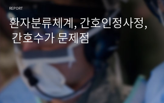 환자분류체계, 간호인정사정, 간호수가 문제점