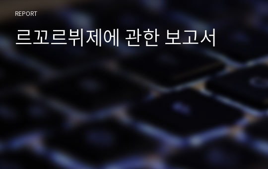 르꼬르뷔제에 관한 보고서