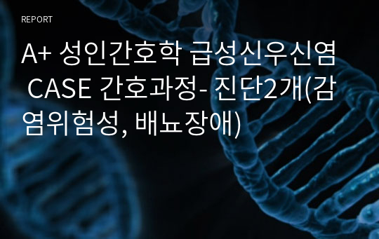 A+ 성인간호학 급성신우신염 CASE 간호과정- 진단2개(감염위험성, 배뇨장애)