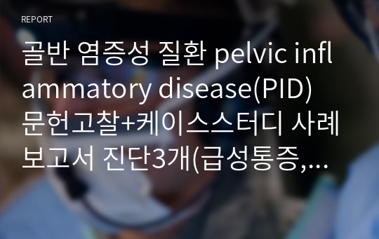 골반 염증성 질환 pelvic inflammatory disease(PID) 문헌고찰+케이스스터디 사례보고서 진단3개(급성통증, 고체온, 불안)여성건강간호학실습