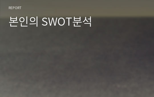 본인의 SWOT분석