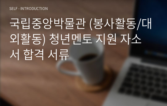 국립중앙박물관 (봉사활동/대외활동) 청년멘토 지원 자소서 합격 서류