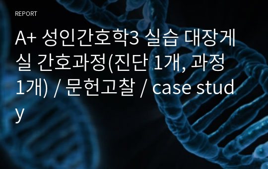 A+ 성인간호학3 실습 대장게실 간호과정(진단 1개, 과정 1개) / 문헌고찰 / case study