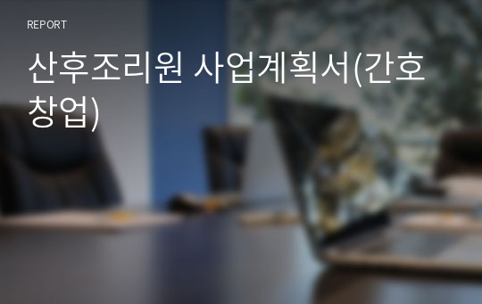 산후조리원 사업계획서(간호창업)