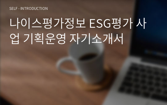 나이스평가정보 ESG평가 사업 기획운영 자기소개서