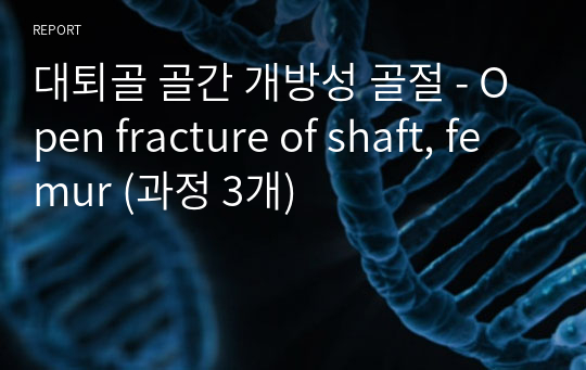 대퇴골 골간 개방성 골절 - Open fracture of shaft, femur (과정 3개)