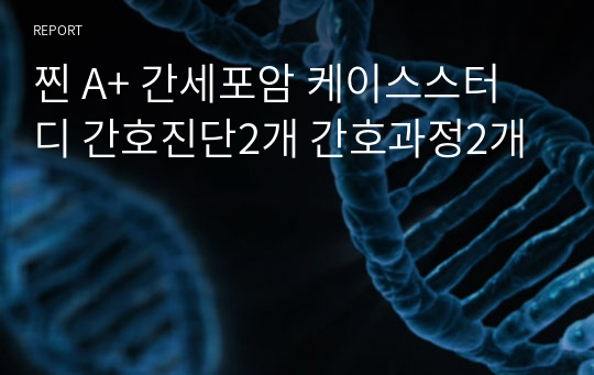 찐 A+ 간세포암 케이스스터디 간호진단2개 간호과정2개