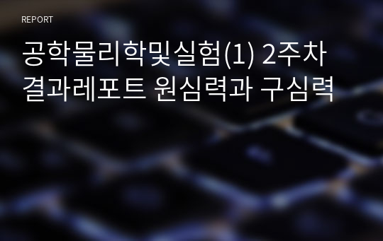 공학물리학및실험(1) 2주차 결과레포트 원심력과 구심력