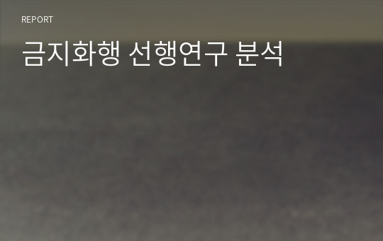 금지화행 선행연구 분석