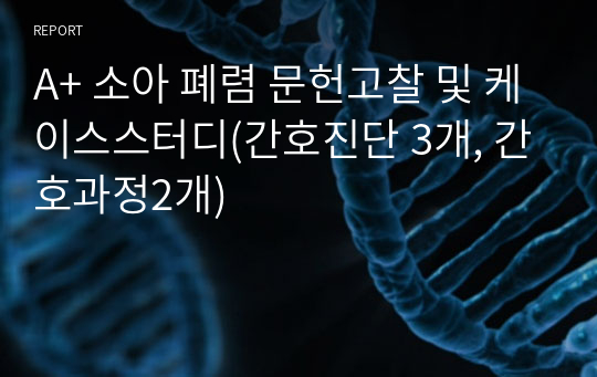 A+ 소아 폐렴 문헌고찰 및 케이스스터디(간호진단 3개, 간호과정2개)