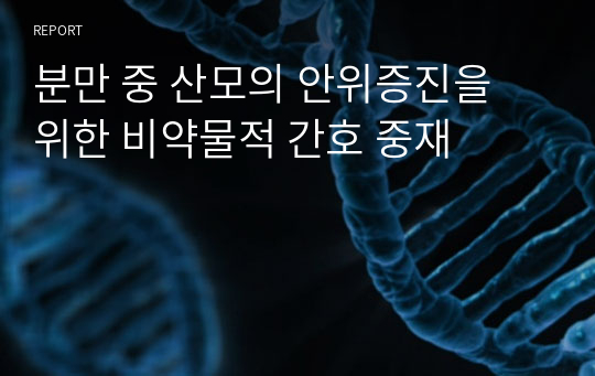 분만 중 산모의 안위증진을 위한 비약물적 간호 중재