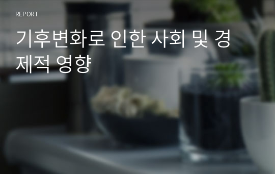 기후변화로 인한 사회 및 경제적 영향 A+