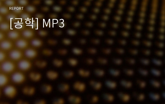 [공학] MP3