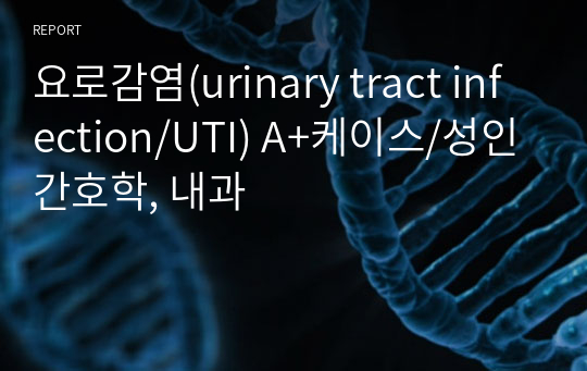 요로감염(urinary tract infection/UTI) A+케이스/문헌고찰+사정+간호과정3개