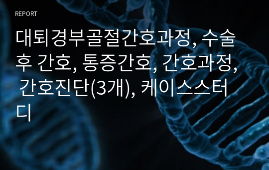 대퇴경부골절간호과정, 수술 후 간호, 통증간호, 간호과정, 간호진단(3개), 케이스스터디