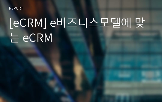 [eCRM] e비즈니스모델에 맞는 eCRM