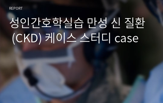 성인간호학실습 만성 신 질환 (CKD) 케이스 스터디 case