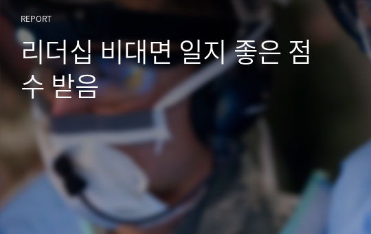 리더십 비대면 일지 좋은 점수 받음