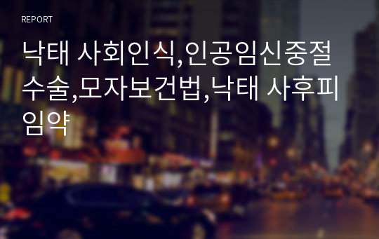 낙태 사회인식,인공임신중절수술,모자보건법,낙태 사후피임약