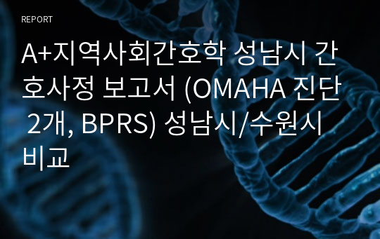 A+지역사회간호학 성남시 간호사정 보고서 (OMAHA 진단 2개, BPRS) 성남시/수원시 비교