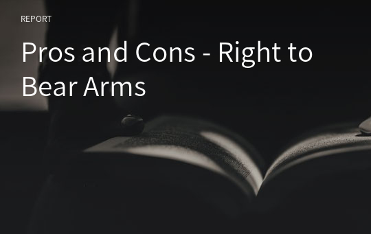 Pros and Cons - Right to Bear Arms